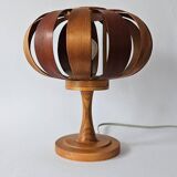 Very rare mid-century veneer table lamp, Denmark, 1960s