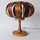 Very rare mid-century veneer table lamp, Denmark, 1960s