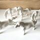 5 White Porcelain Glazed Horses of Happiness Figurines Statuettes