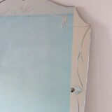 Bevelled, chiseled, antique, art deco wall mirror