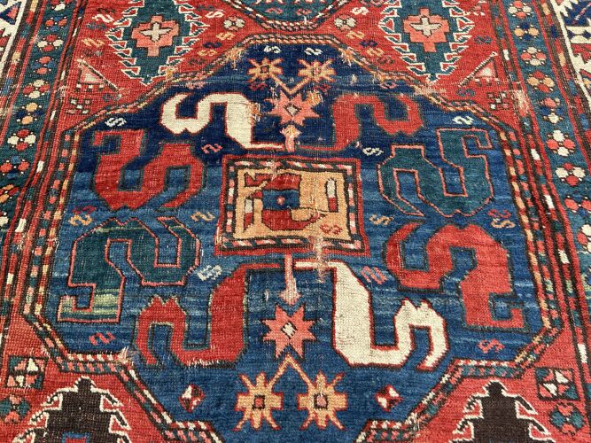 Old Carpet of the Caucasus, Kazak Cloud Band, Circa 1880