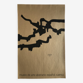 Eduardo chillida, (after) museo de arte abstracto español i, cuenca, 1980. poster on kraft