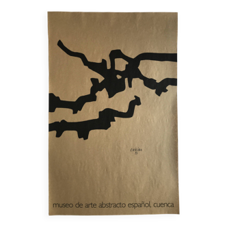 Eduardo chillida, (after) museo de arte abstracto español i, cuenca, 1980. poster on kraft