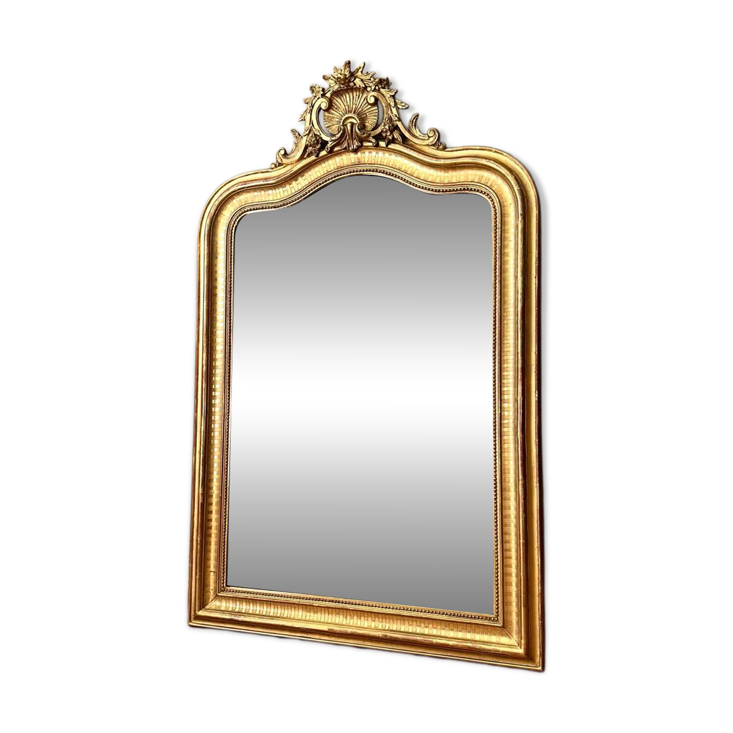 Antique Louis-Philippe mirror with pediment, 19th century
