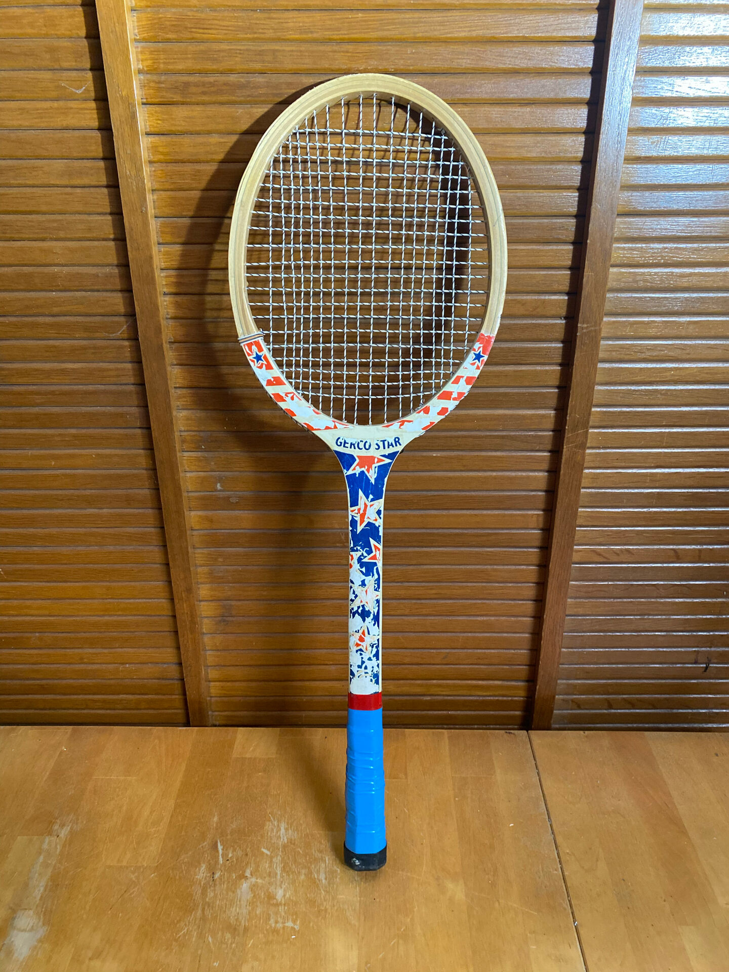 Vintage gerco star wooden tennis racket sport