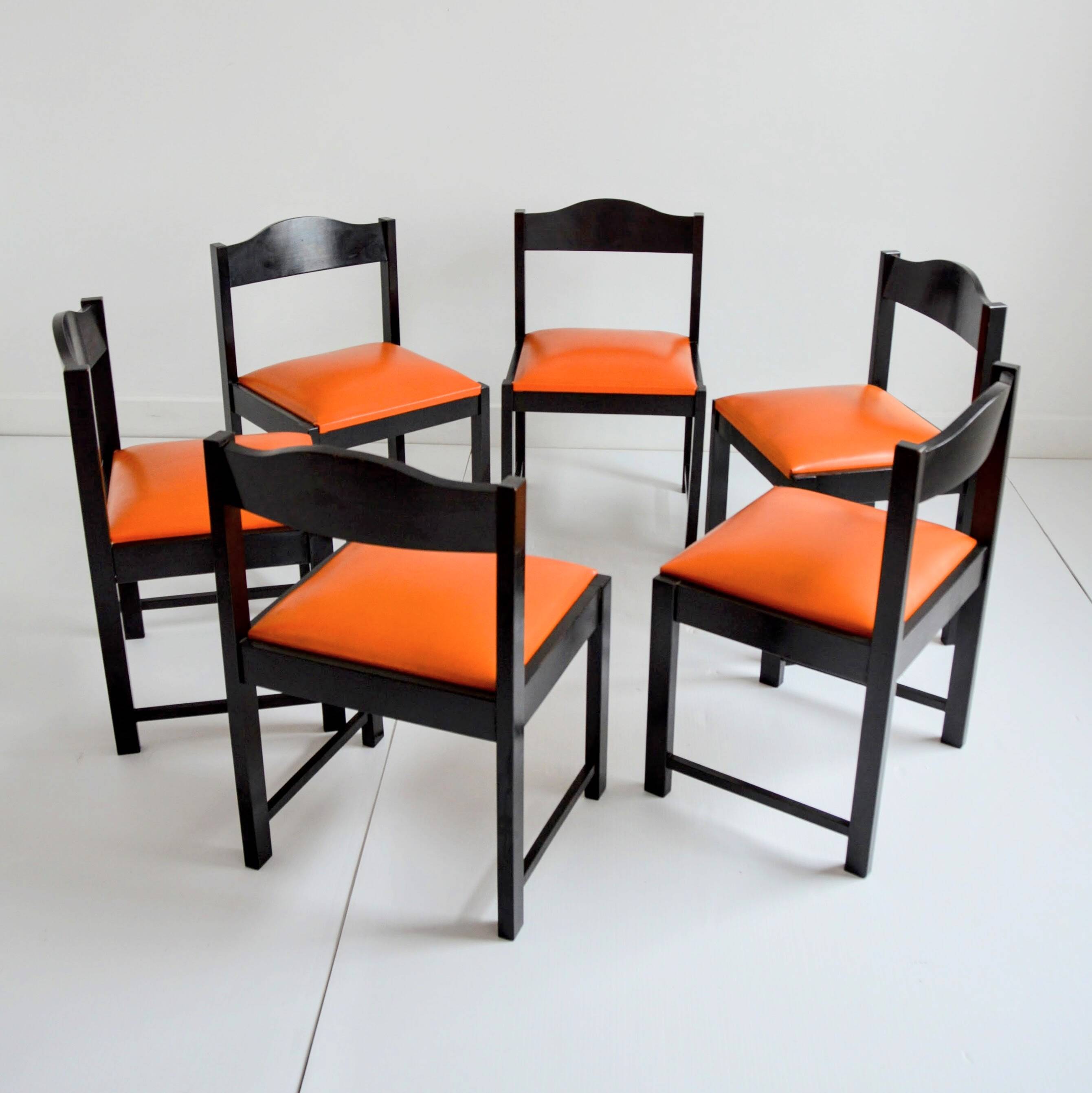 Set of 6 vintage Scandinavian chairs from the 1960s
