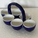 Cobalt Blue Egg Cup Service in earthenware by Georges Dreyfus workshop circa 1900