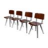 Ensemble de 4 chaises d’école vintage marko holland 1960s design