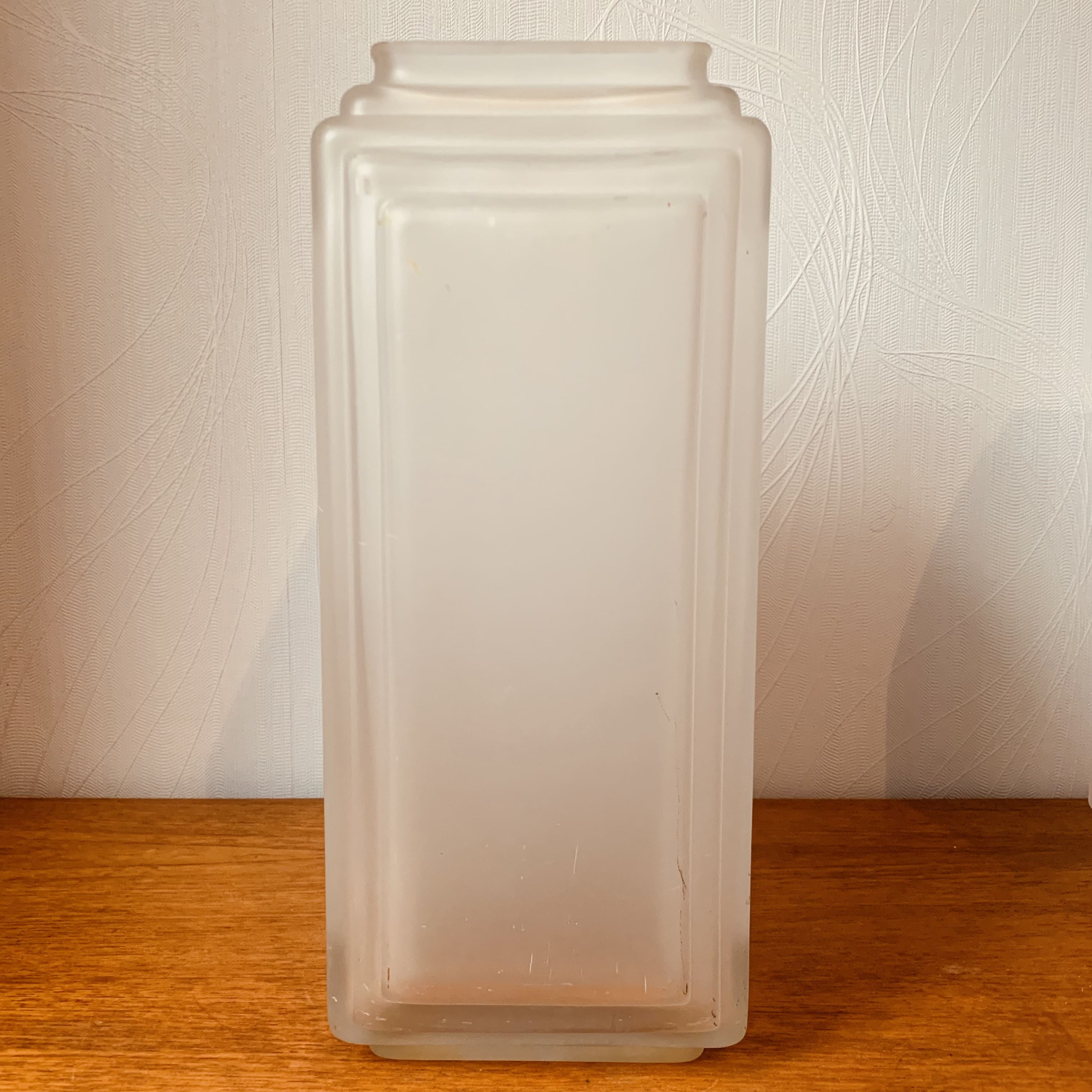 Ancienne paire de grand vase art deco verre depoli signé
