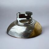 Brutalist lighter by Art3, bronze and aluminium, Spain, 1970s