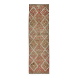 3x10 Turkish Pale Red & Beige Vintage Runner Rug, 90x303Cm