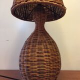 1980s wicker lamp