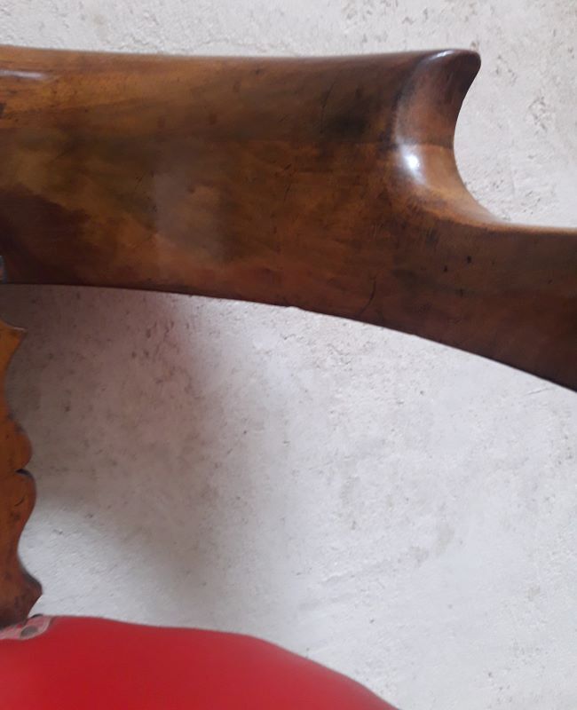 19th century solid walnut office chair