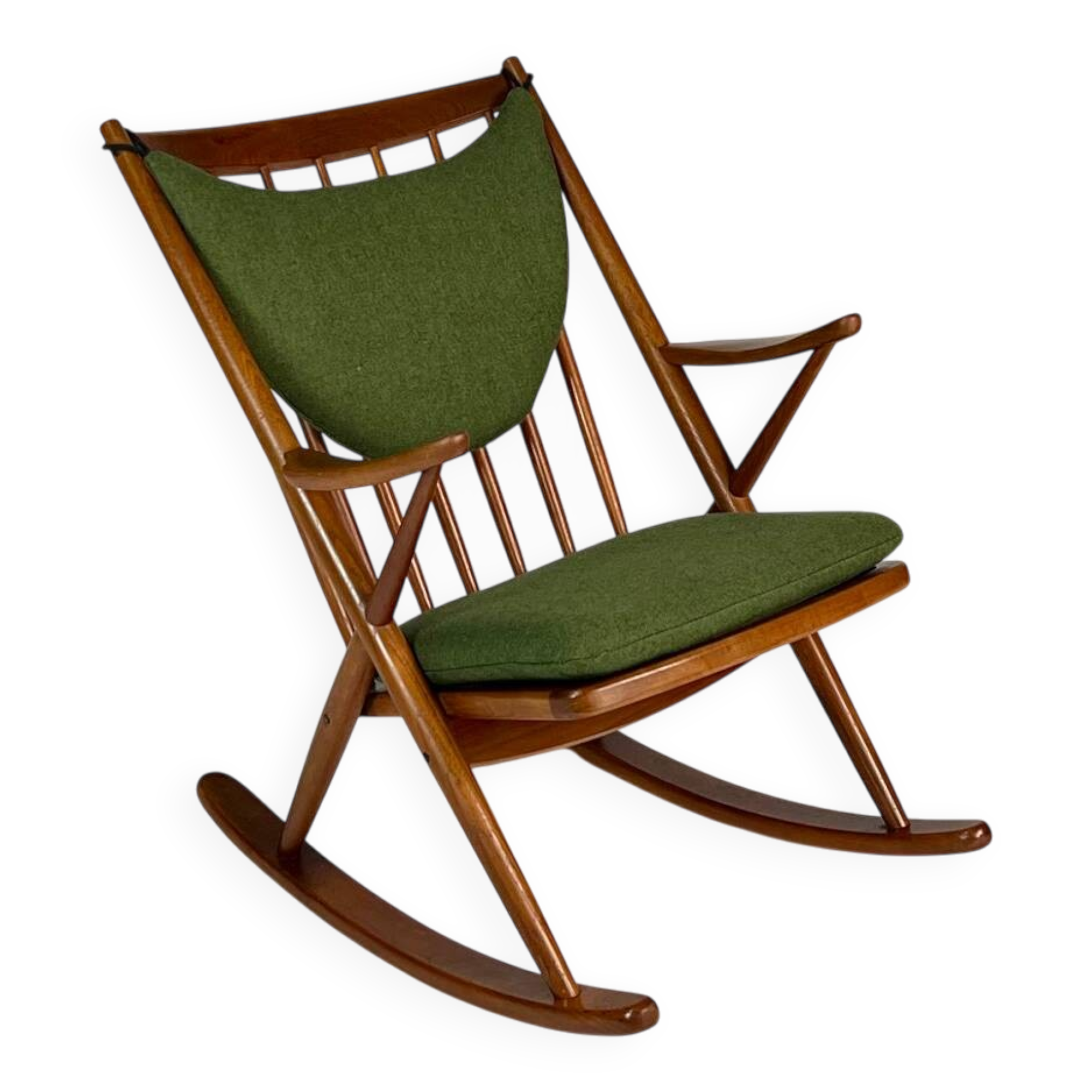 Danish teak rocking chair by Frank Reenskaug for Bramin 60s midcentury