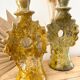 Yellow terracotta candle holder