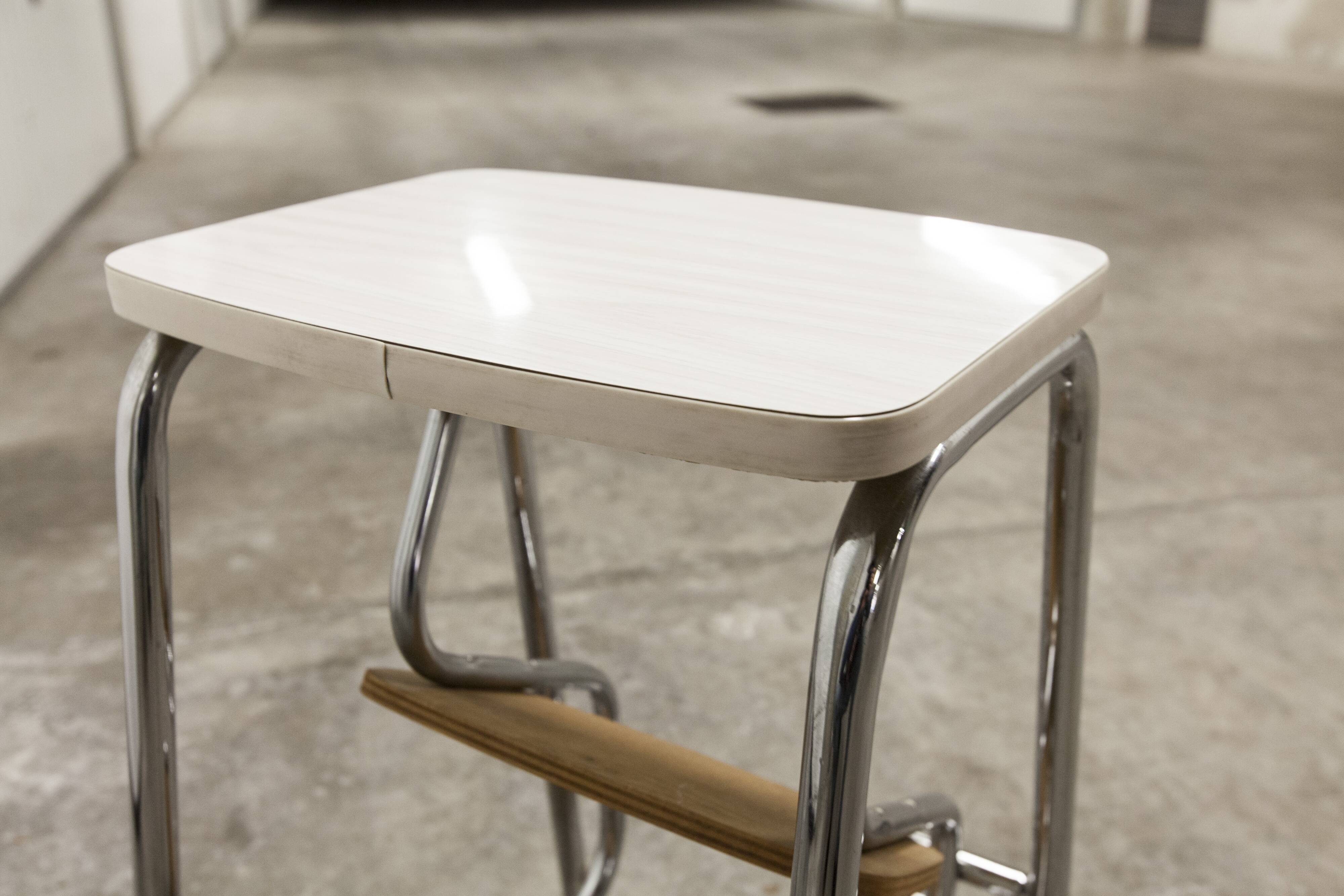 Stepladder stool 3 steps formica 1970