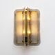 Pair of Curved Clear Ribbed Murano Glass and Brass Wall Sconces