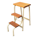 Vintage step stool in wood and steel