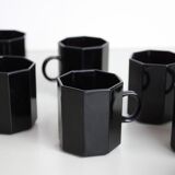 7 black cups Octime Arcoroc Esso collection