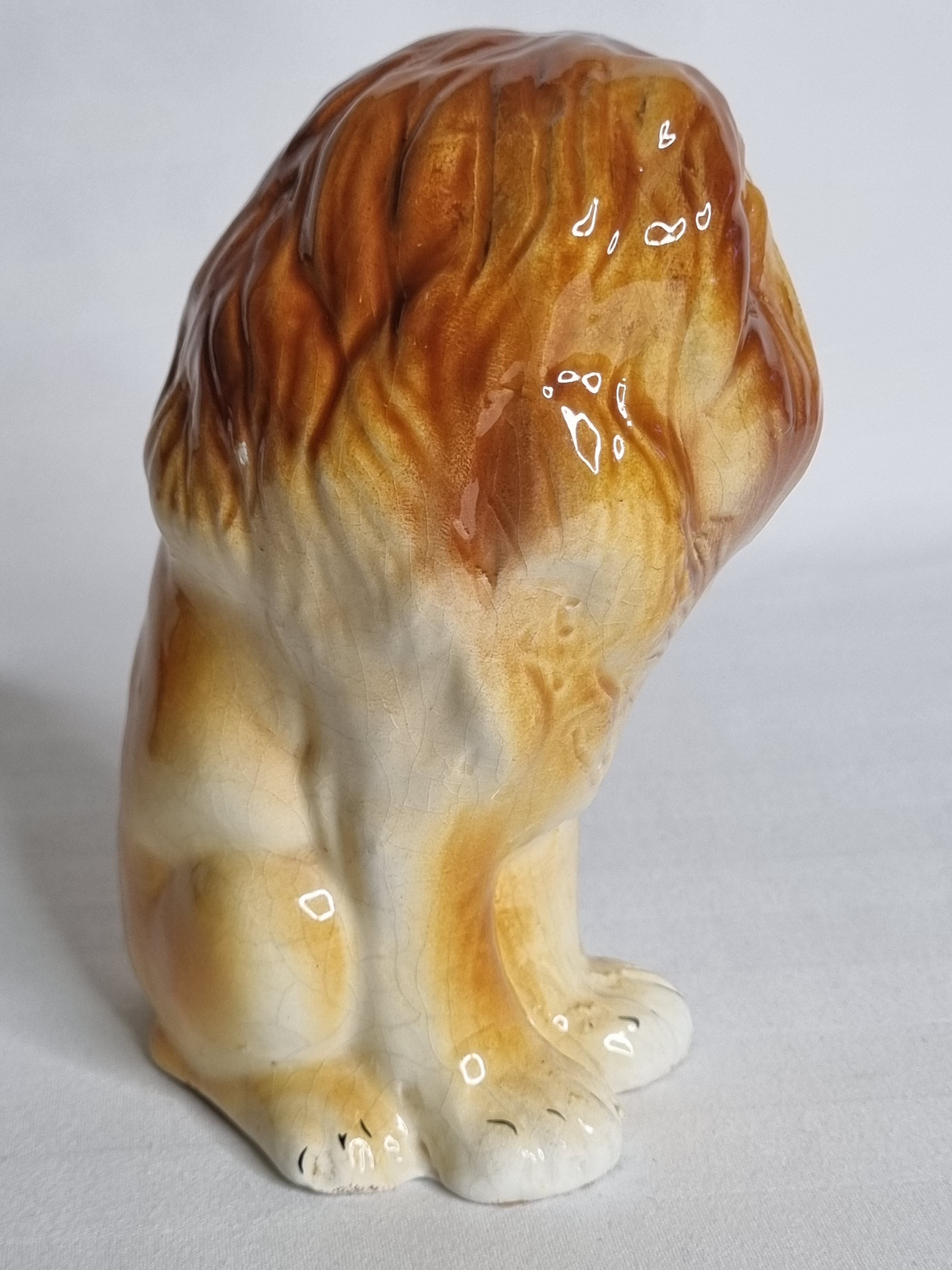 Lion in glazed ceramic, 70s