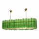 Green Contemporary Modern Italian "Tropical" Murano Glass Gold Chandelier