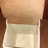 Salt box in faience and wood