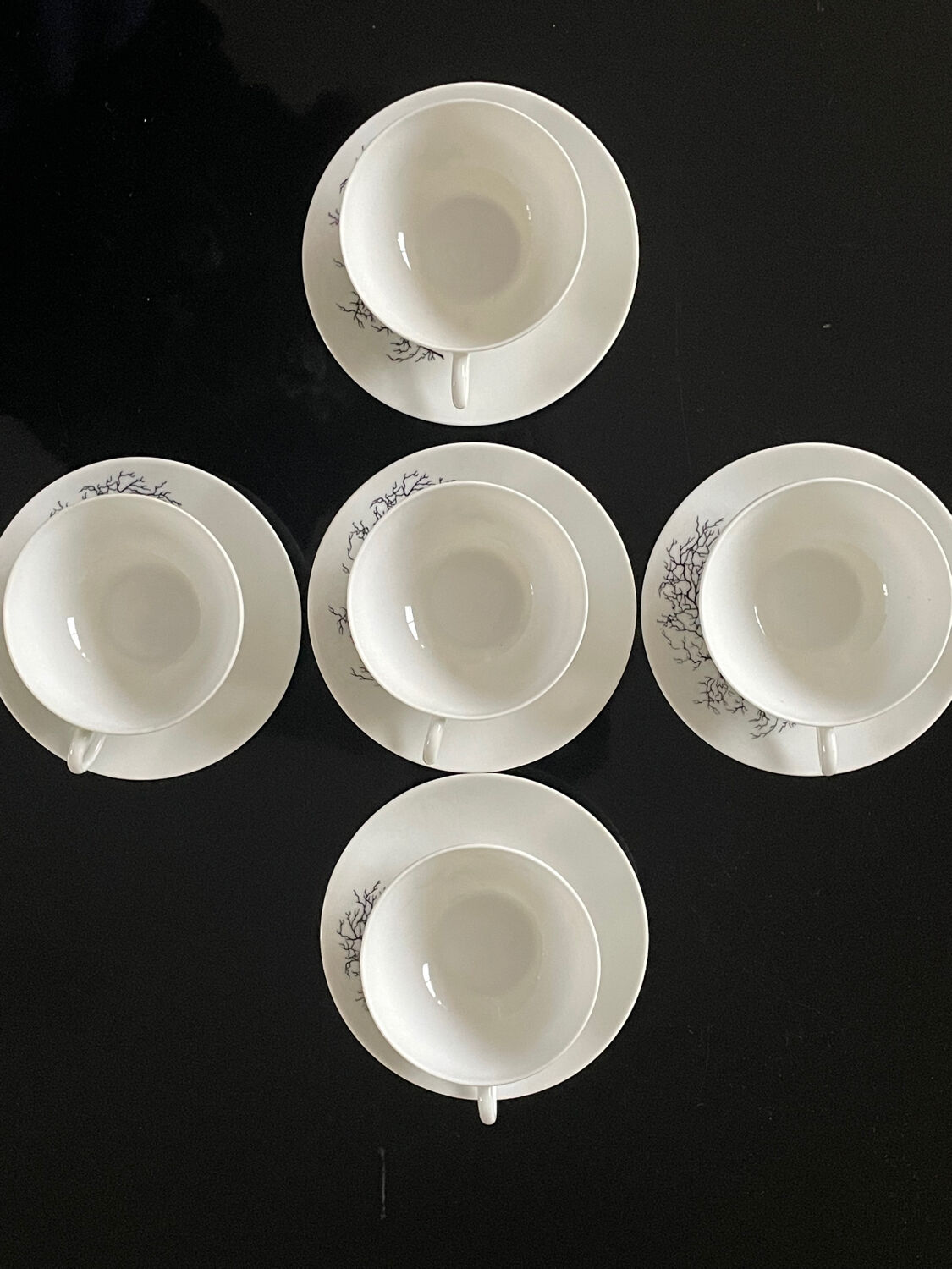 Vintage Limoges Porcelain Coffee Cups – Françoise Adnet “Black Coral”