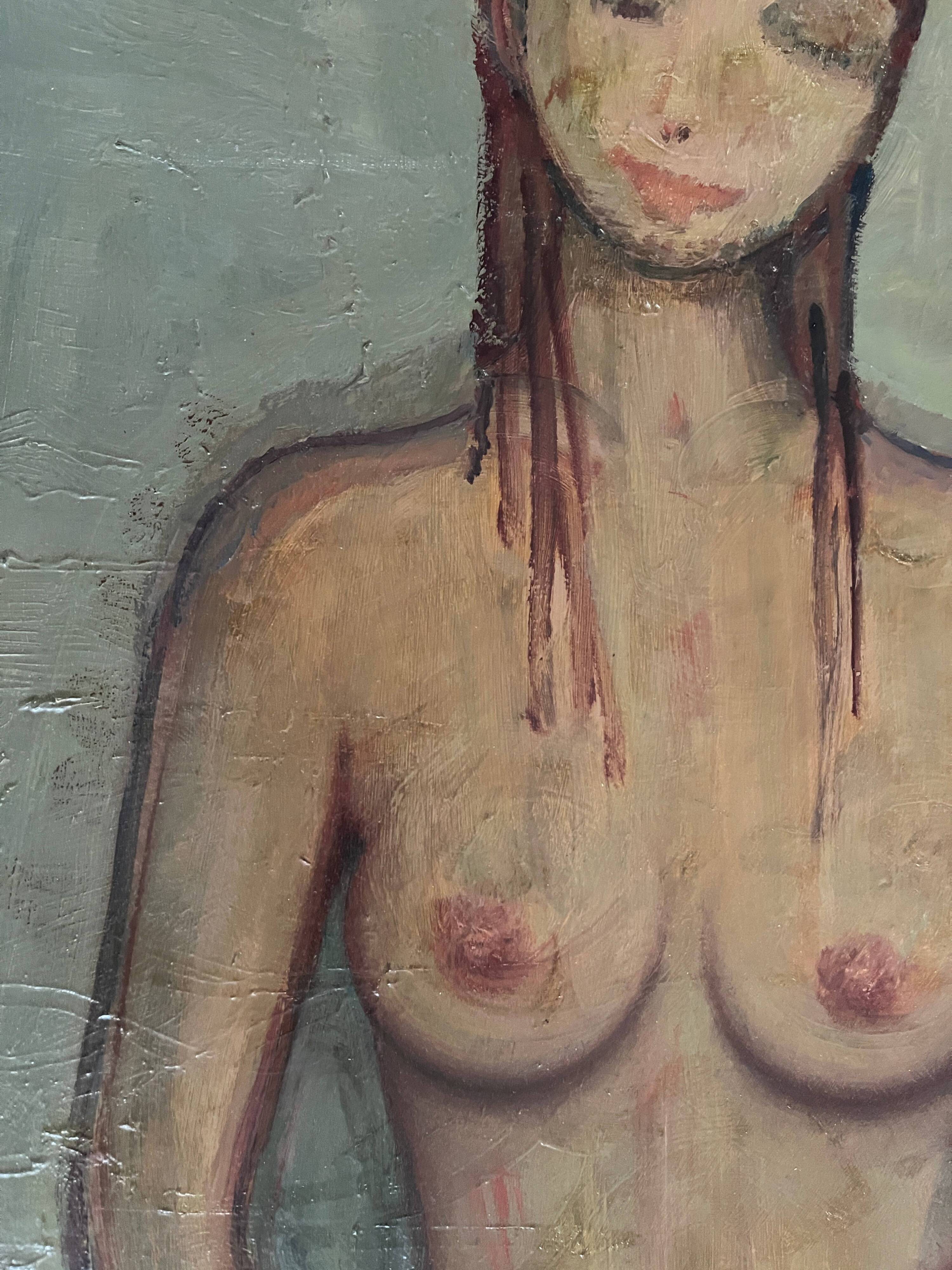 Painting HSP Jean RENAUT (1905-1979) "Model of nude young woman" frame 1964