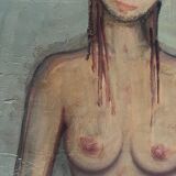 Painting HSP Jean RENAUT (1905-1979) "Model of nude young woman" frame 1964