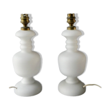Pair of white opaline lamps, 1950s