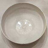 Vintage earthenware salad bowl with red flower decoration