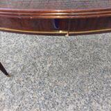 Lot oval table and 6 vintage chairs used
