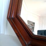 Hexagonal wooden mirror, 1950 70x49cm