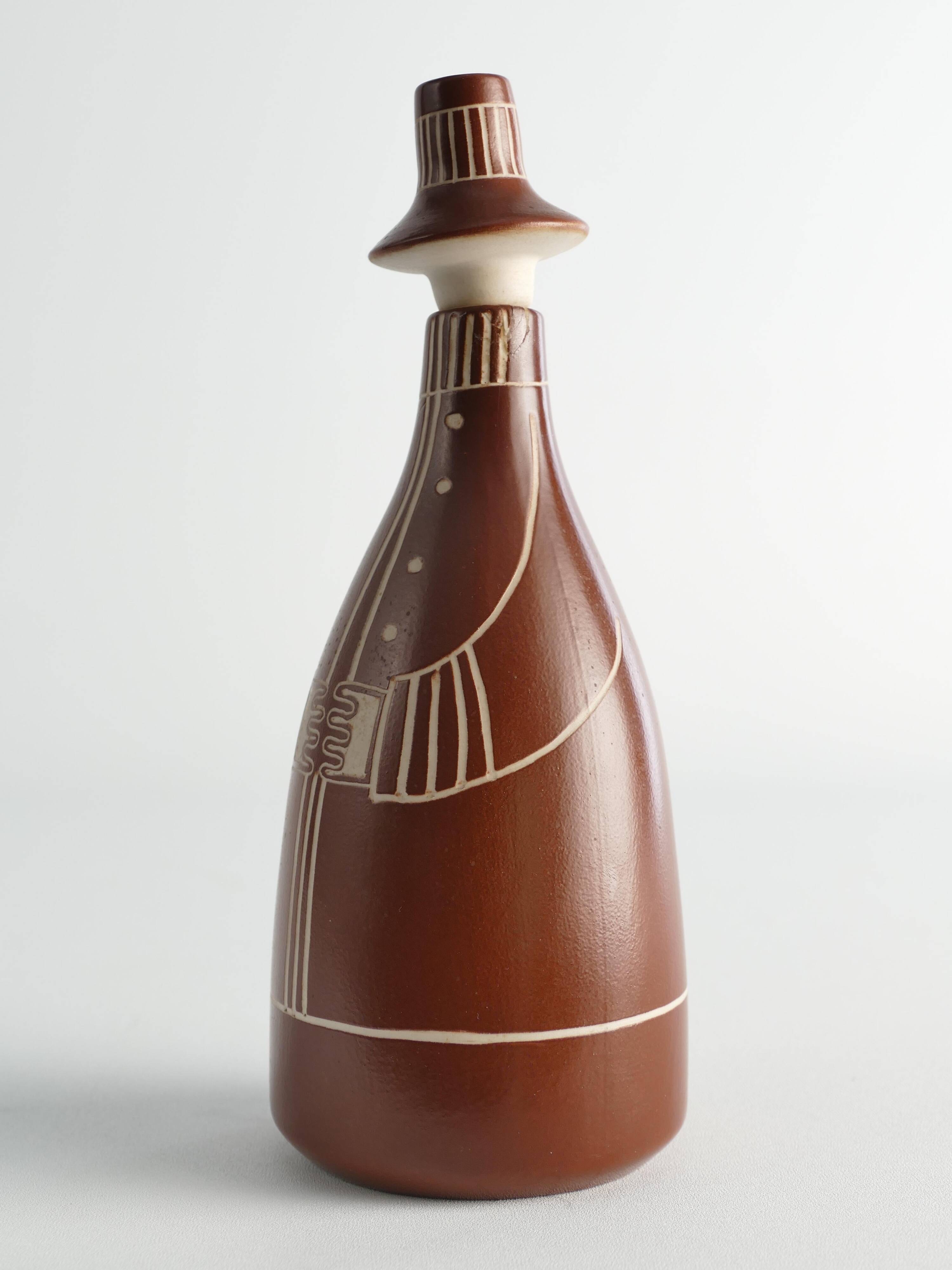 Scandinavian Modern "Tarina" Decanter by Arabia, Finland 1950s