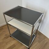 USM Haller Side Table in Pure White & Medium Grey