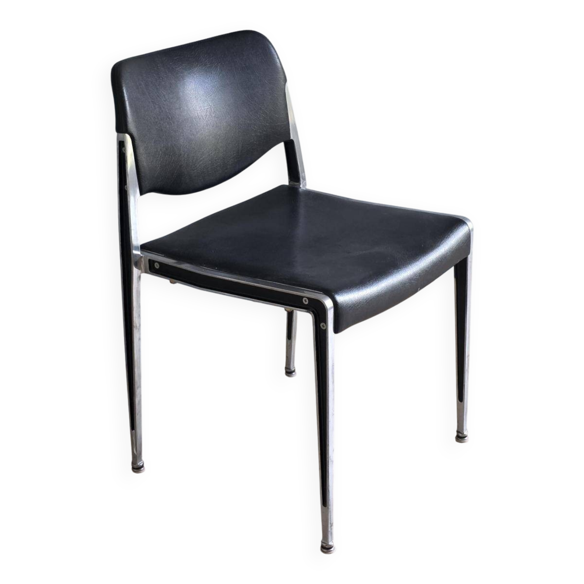 chair kusch+Co polished aluminium and skai