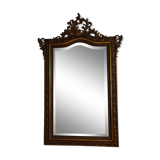Miroir en bois stuqué doré XIXème siècle 92x142cm