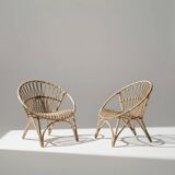 Pair of vintage rattan armchairs – 60s/70s design