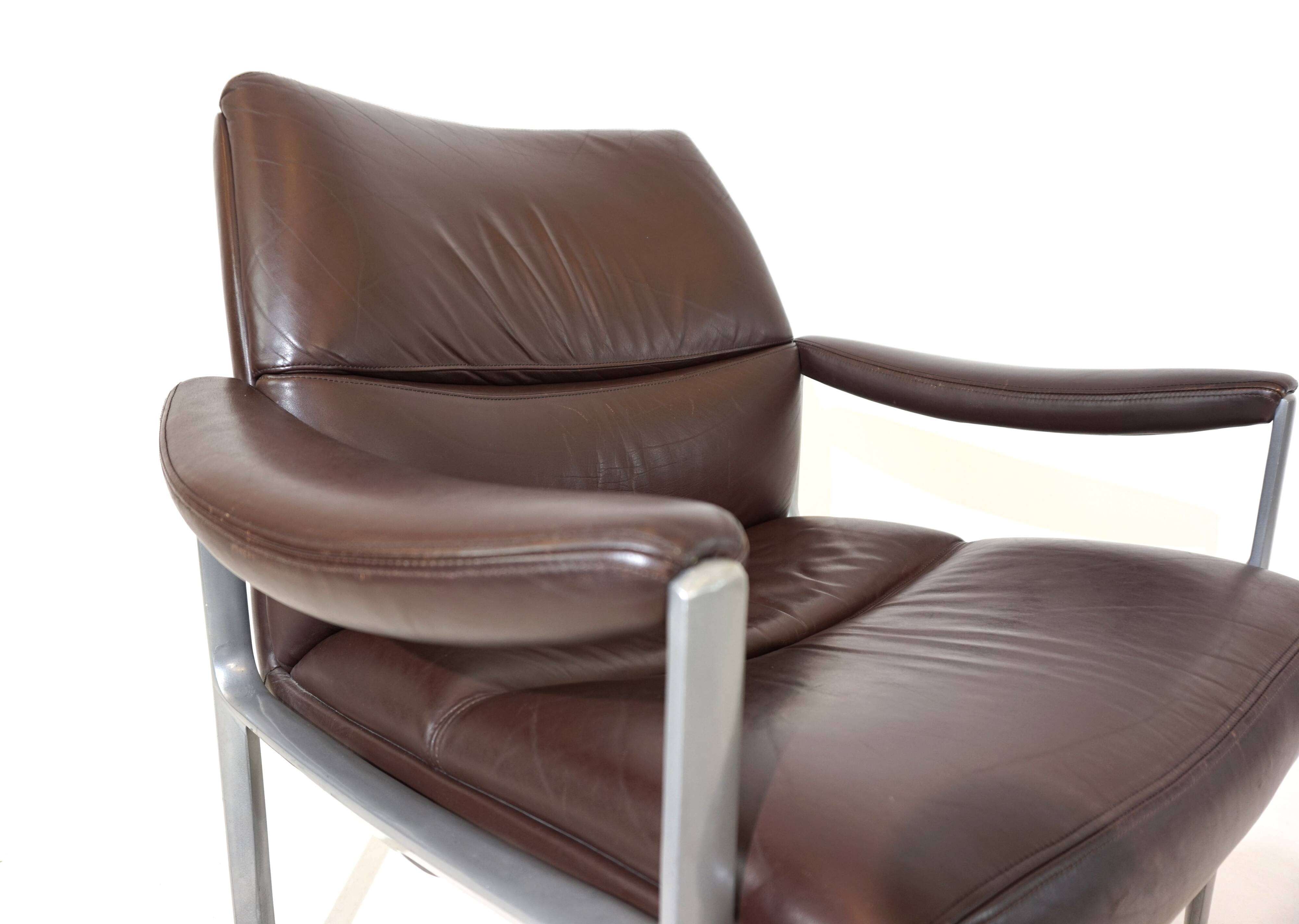 Röder Söhne leather lounge chair by Miller Borgsen