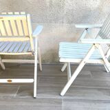 Pair of vintage wooden garden armchairs by r.gleizes