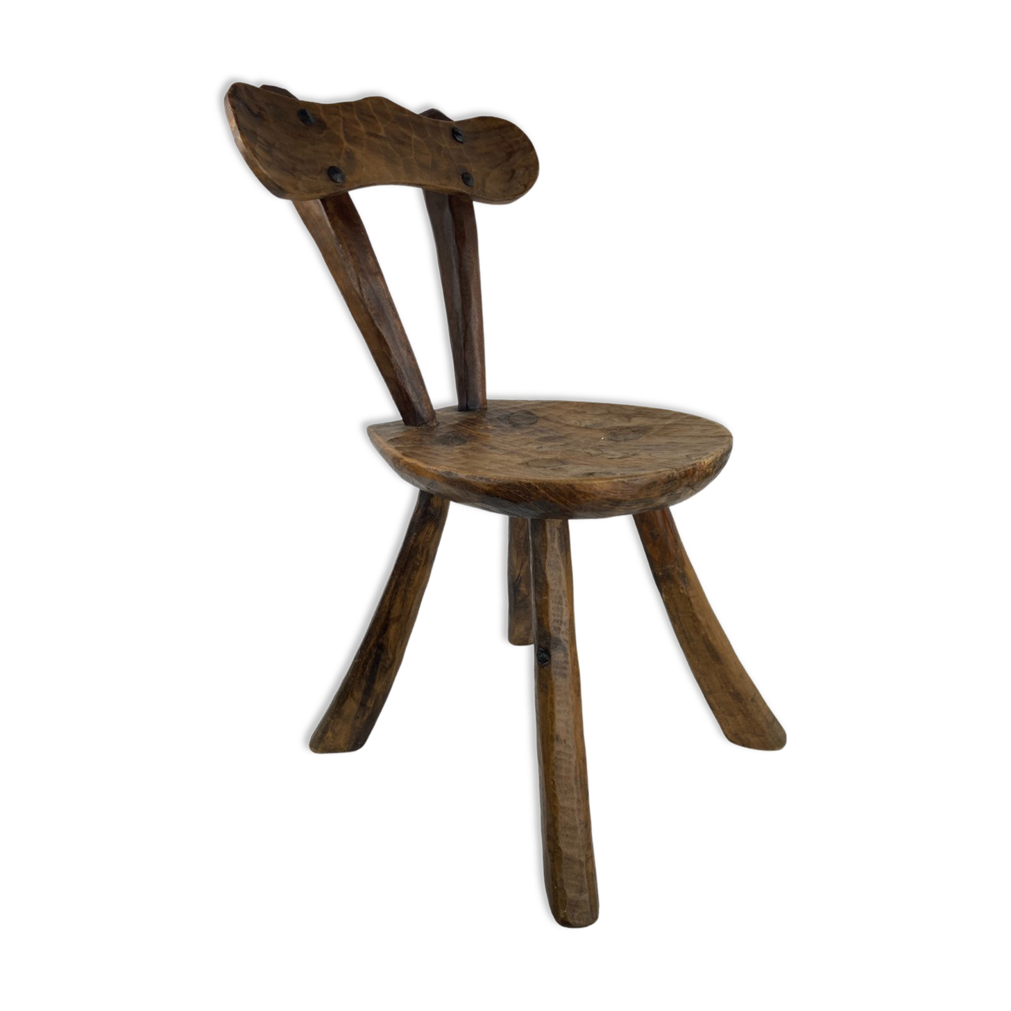 Brutalist Wabi Sabi milking stool or chair, France ca 1950