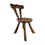 Brutalist Wabi Sabi milking stool or chair, France ca 1950