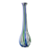 Vase en verre vintage Murano Archimede Seguso XL, transparent avec détails bleus et verts, forme citrouille, Italie années 1970