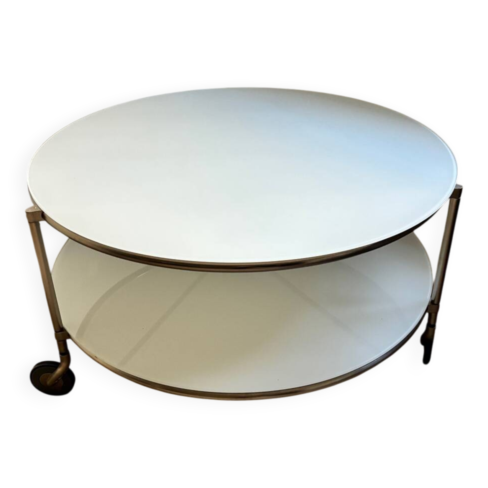 Round glass coffee table from Ikea, vintage 1980s, Designer Ehlen J