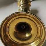 Bougeoir flambeau ancien, en laiton poli, classique et raffiné