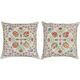 SET OF 2 - 100% Silk Cushion Covers. Embroidered Accent Pillows. Traditional Throw Pillows