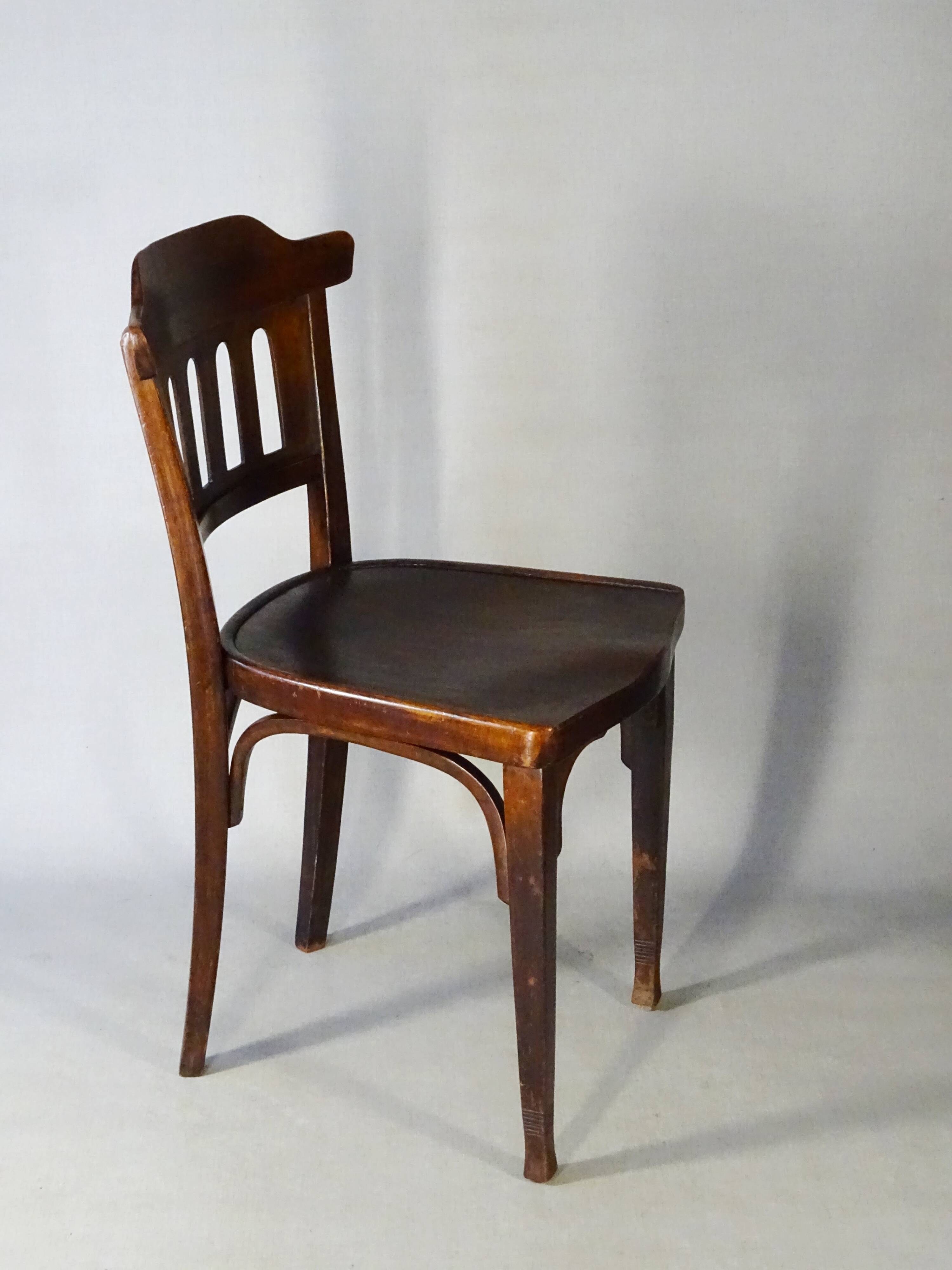 2 bistro chairs no. 714, gustave siegel for kohn, 1910. no thonet