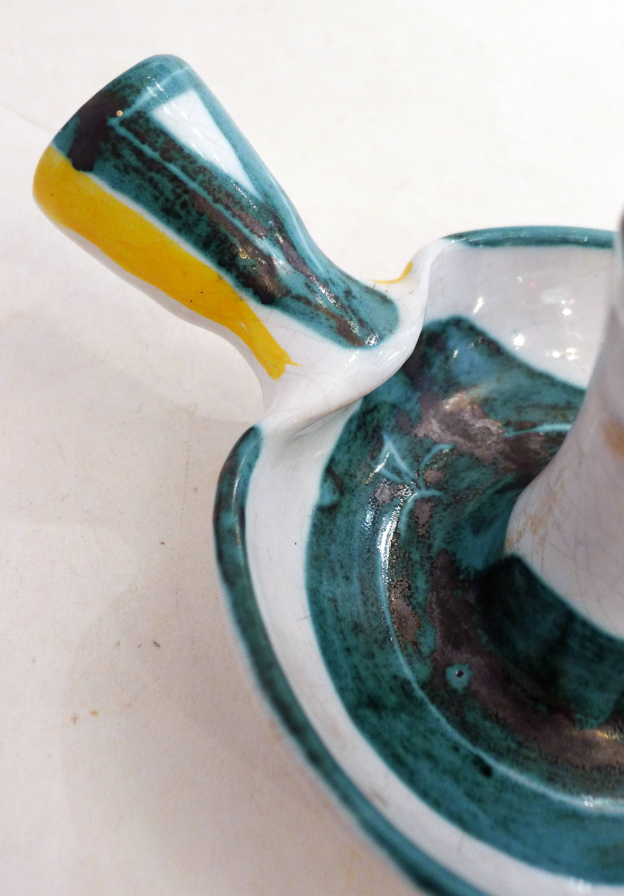 Midcentury Ceramic Candle Holder Picault Style