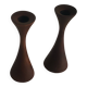 Pair of candlesticks in vintage stained birch wood, Scandinavian design