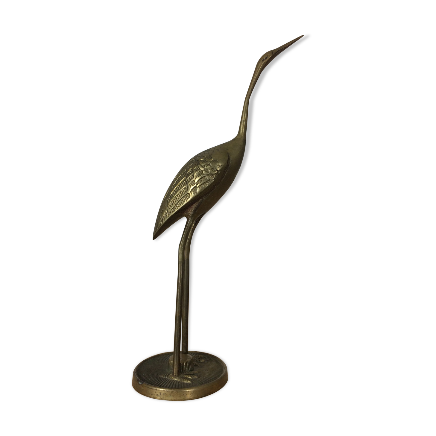Brass heron 28 cm